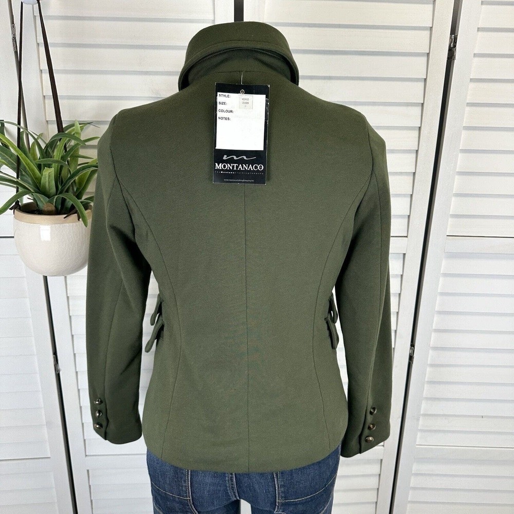 New Montana Clothing Company Double‎ Breasted Green Military Knit Jacket Size S - Picture 4 of 8